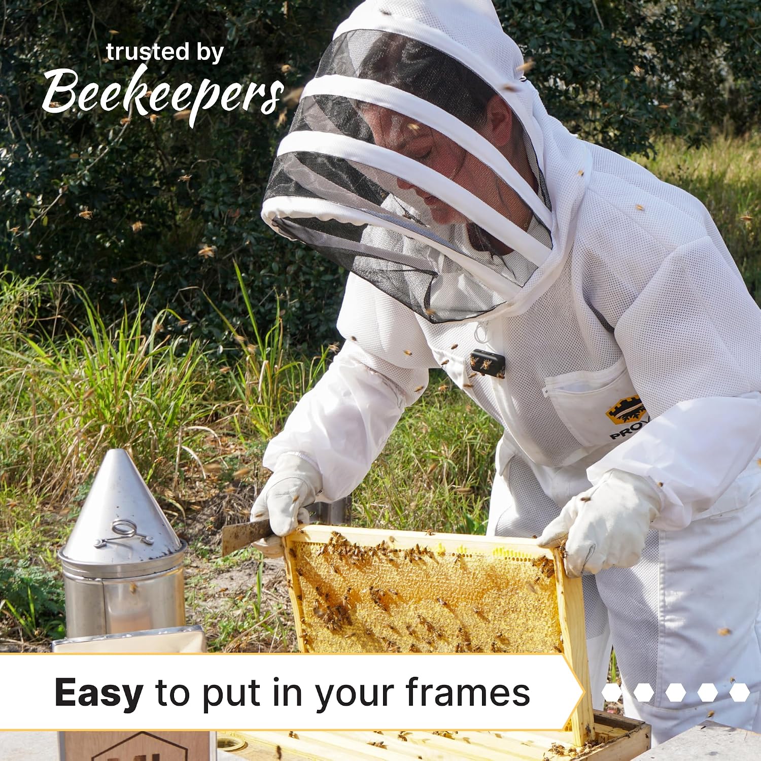 Mann Lake 8 1/2" Waxed Rite-Cell Foundation, Easy Install Bee Hive Frames, Durable & Bee Friendly Brood Chamber Essential, Withstands Heavy Extracting, Case of 100, Black