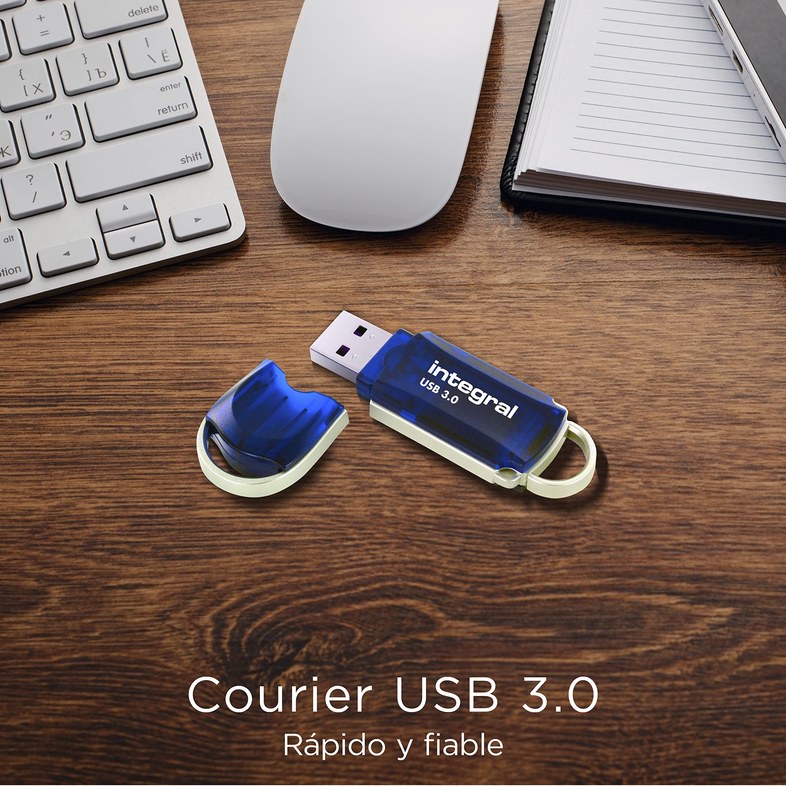 Integral Pen Drive Memoria USB 3.0 Courier de 512 GB Azul hasta 30 MBs