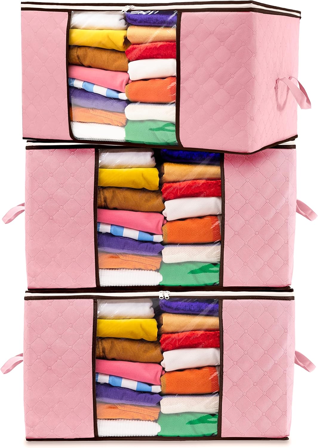 Stackzy Large Clothes Storage Bags Sturdy Fabric Closet Organiser