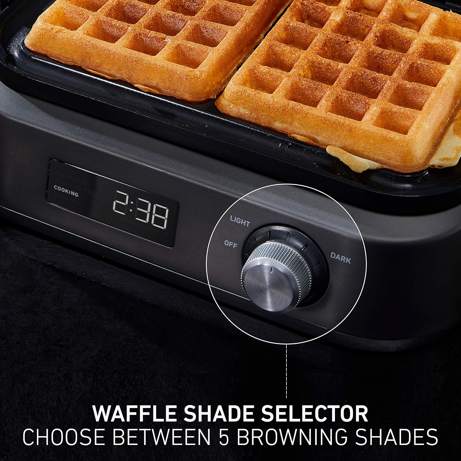 Calphalon Intellicrisp Belgian Waffle Maker with LED Display Timer and