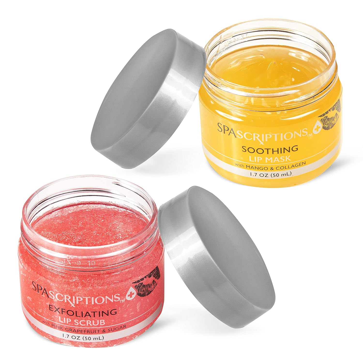 Spascriptions 2-Pack Lip Therapy Treatment to Fight Mask Wearing Dryness, Lip Scrubs and Lip Masks Exfoliate Hydrate and Sooth (Soothing) : Beauty & Personal Care