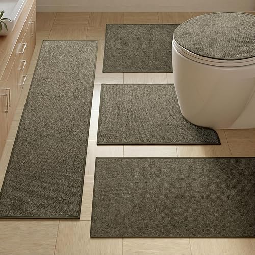 Miniatura 19 de YIHOUSE Tapete de baño antideslizante, absorbente, de secado rápido, para el suelo del baño, delgado, para debajo de la puerta, lavable de pelo bajo