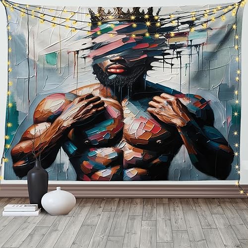 Miniatura 204 de Ambesonne Tapiz de naturaleza, silueta de oso salvaje en el bosque de la selva en la noche oscura, ilustración para colgar en la pared para Verde