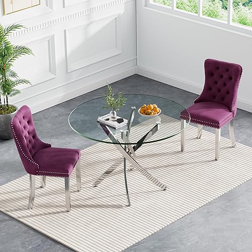 Miniatura 49 de Juego de mesa de comedor rectangular de vidrio para 4, moderno juego de mesa y sillas de cocina de vidrio templado, juego de mesa de comedor Mesa