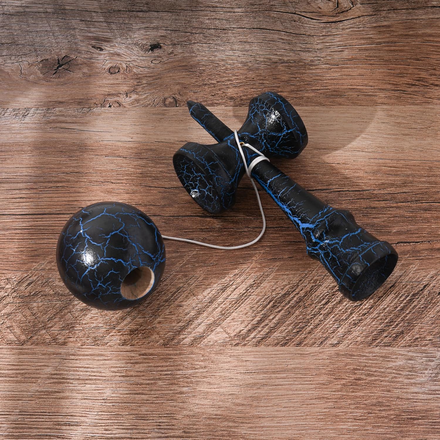 | 2 Pack | Competition Pro Kendama Full Size | Solid Wood Ball and Cup Coordination Toy | Red/Black Blue/Black Bundle