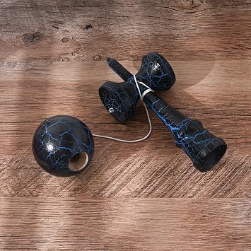 | 2 Pack | Competition Pro Kendama Full Size | Solid Wood Ball and Cup Coordination Toy | Red/Black Blue/Black Bundle