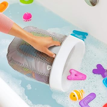 Munchkin Super ScoopTM Hanging Bath Toy Storage with Quick Drying Mesh, Grey