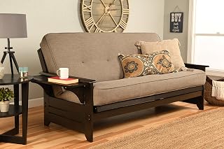 Kodiak Furniture Phoenix Full Size Futon in Espresso Finish, Linen Stone