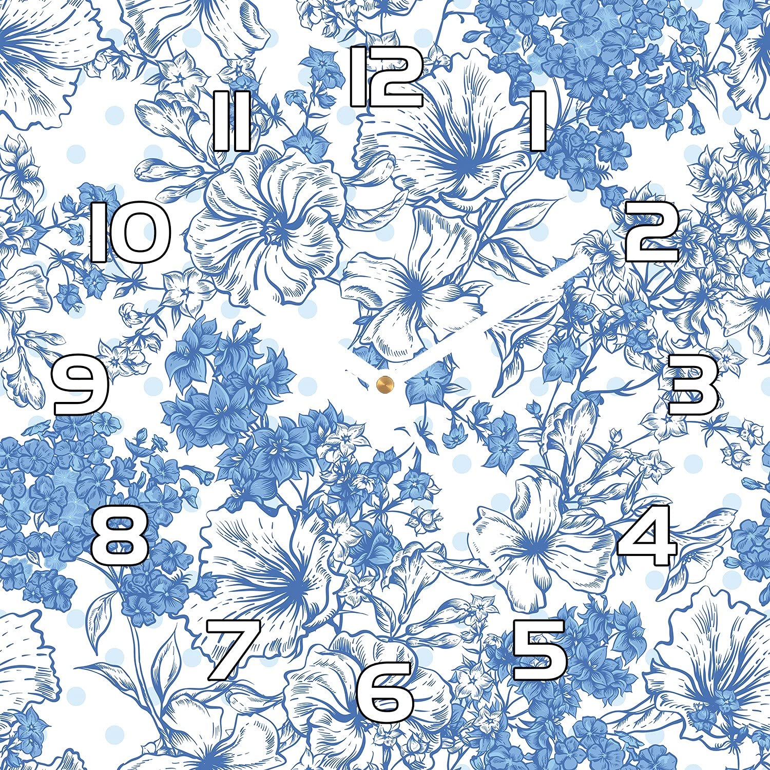 Horloge en verre de sécurité moderne 30x30 cm avec cadran floral raffiné