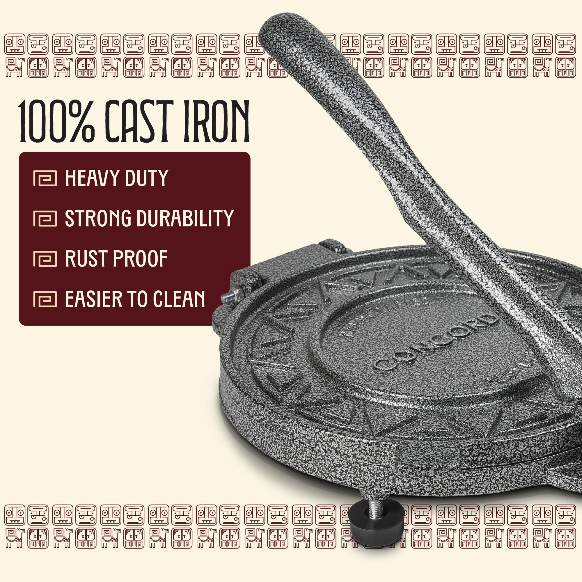 Concord Cast Iron Tortilla Press - Make Authentic Tortillas! -5