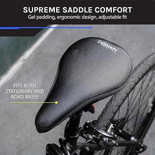 Miniatura 2 de Domain Ciclismo Premium Bike Gel asiento funda de cojín 10.5 x 7 pulgadas, la más cómoda silla de montar para bicicleta con cojín para Clase de