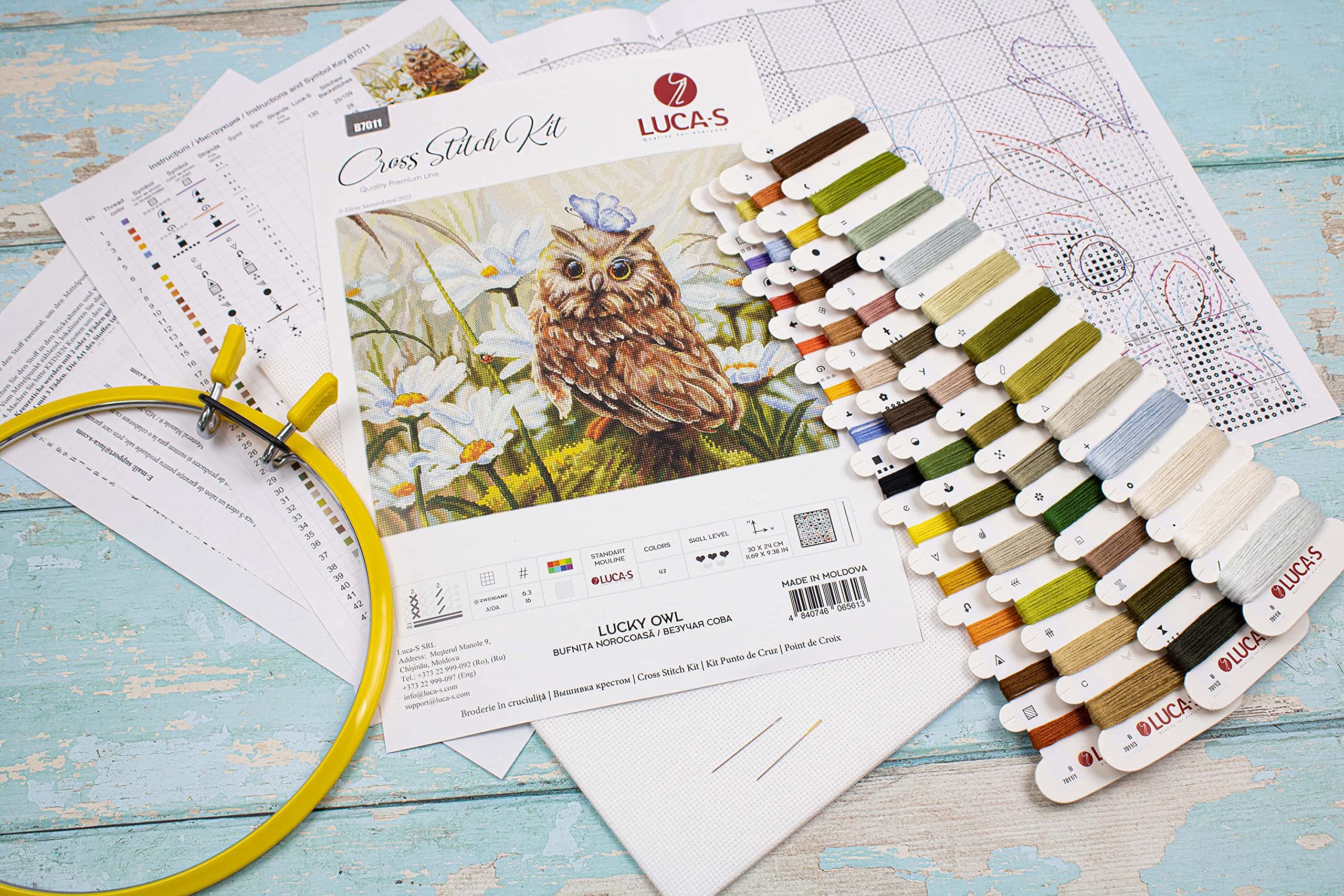 フクロウページ Amazon | クロスステッチキット Luca-S - ラッキーフクロウ