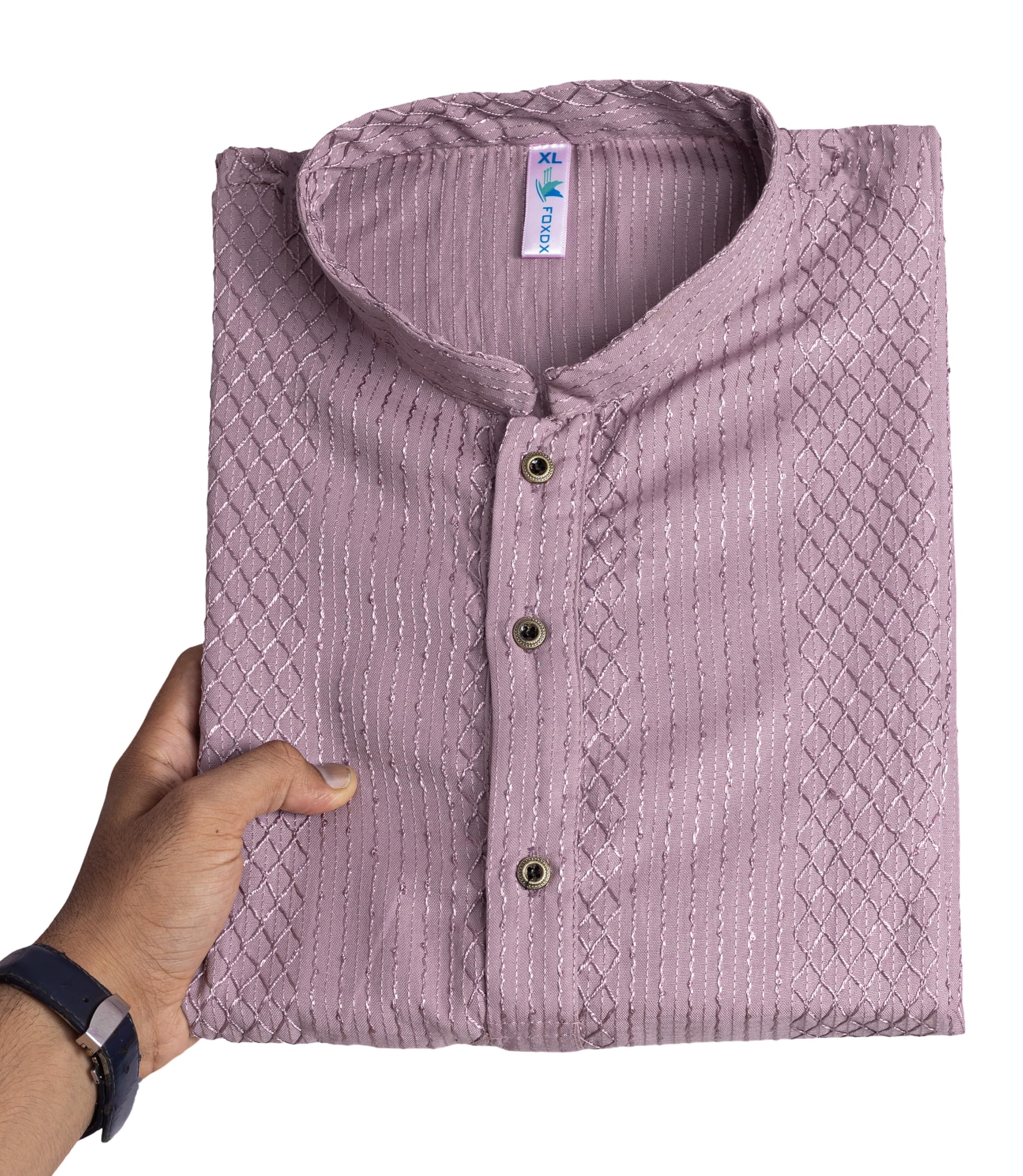 Men's Sequince Embroidered Cotton Blend Only Slim Fit Kurta | Traditional Indian Festive Kurta | Stylish Casual and Wedding-picture-38