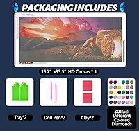 Vista 6 de JesMolla Kit de pintura de diamante redondo completo 5D por números para adultos, kits de pintura de diamantes redondos de taladro completo, kit