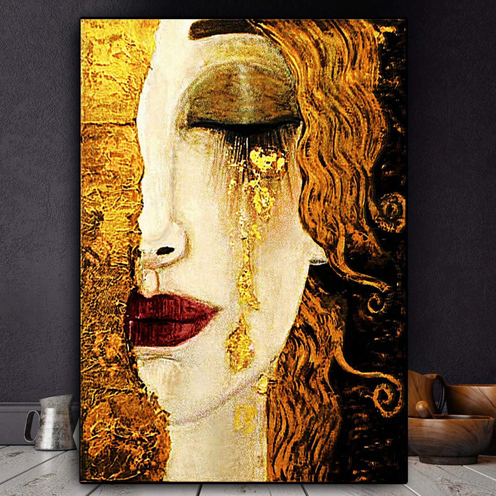 Peinture à L'huile Gustav Klimt – 90x90 Cm – Toile Abstraite Faite Main – Pologne
