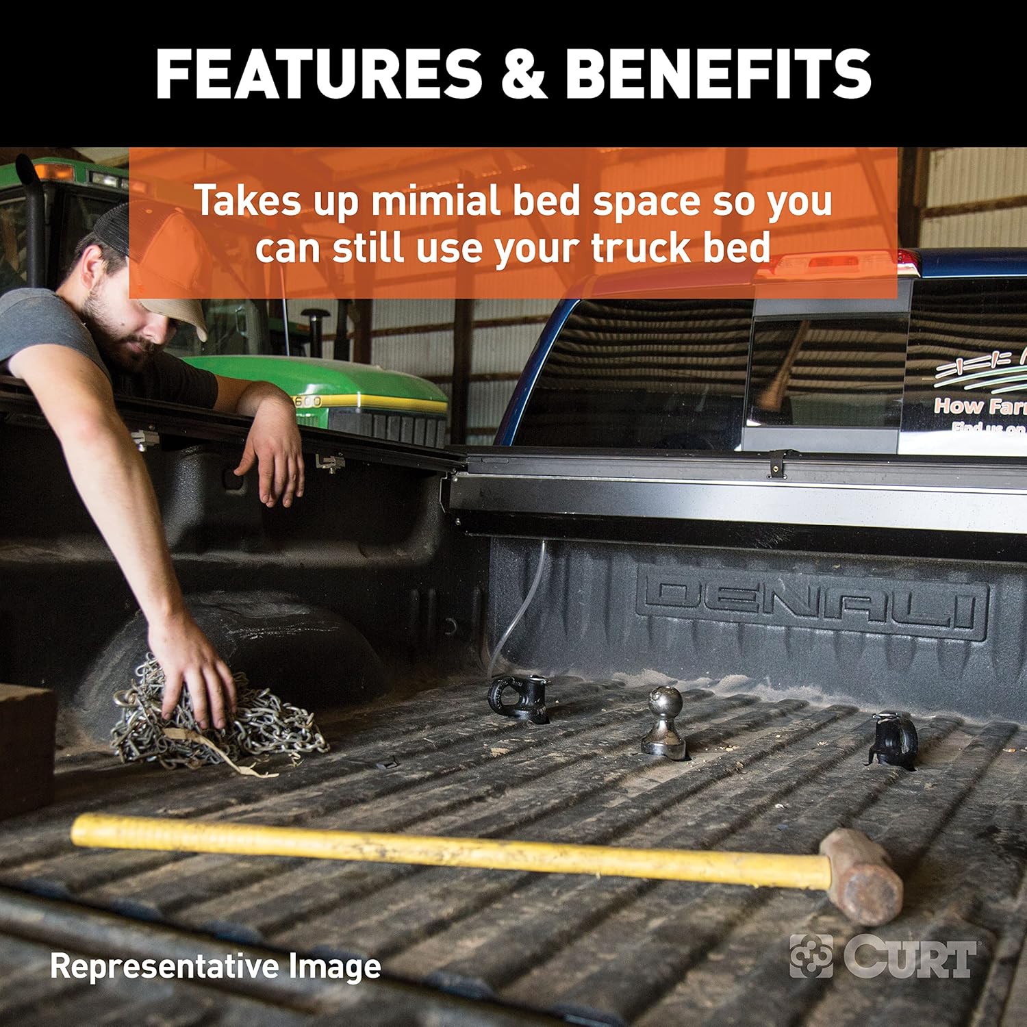 CURT 60618 OEM Puck System Gooseneck Hitch Kit, 30K, 2-5/16-Inch Ball, Select Ram 2500, 3500