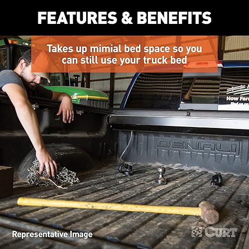 Vista 4 de CURT 60638 Kit de enganche Gooseneck con sistema de Puck OEM, se adapta a camiones Ram seleccionados, 38,000 libras. GTW, bola de 2-5/16 pulgadas