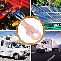 Vista 230 de SELTERM - 2 terminales de anillo resistentes para cable de batería, calibre 4 AWG, pernos de 3/8 pulgadas, terminales de calibre 4, ojales de cobre