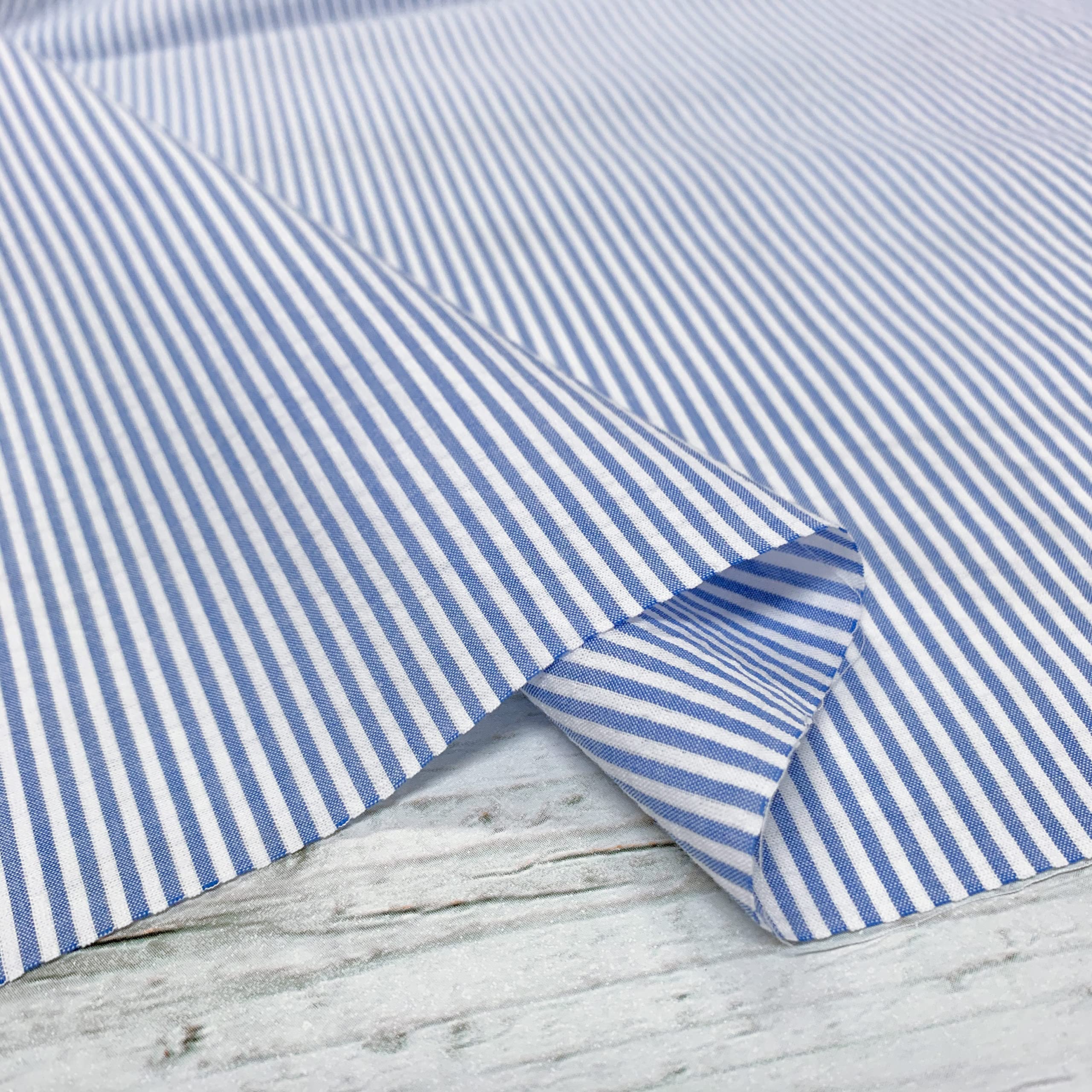 Amazon | コットン サッカー ストライプ 普通幅 播州織 生地 日本製 布 綿100% 先染め リップル 商用利用可  (生地幅112cm×2m, ブルー) | 布・生地 通販 コットン サッカー ストライプ 普通幅 播州織 生地 日本製 布 綿100% 先染め リップル  商用利用可 (生地幅112cm×10