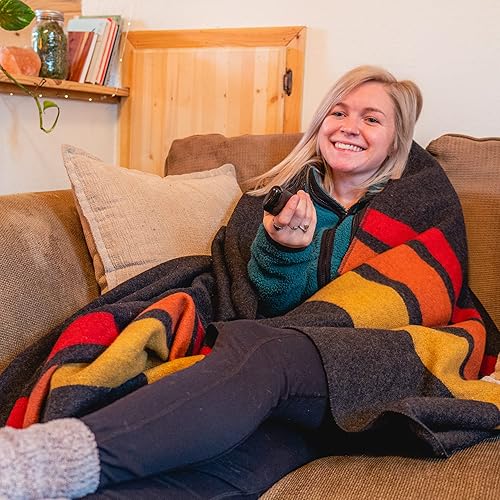 Vista 56 de Arcturus Rainier - Manta de lana – 4.5 libras cálida, pesada, lavable, grande Ideal para camping, al aire libre, supervivencia y kits de Cuatro