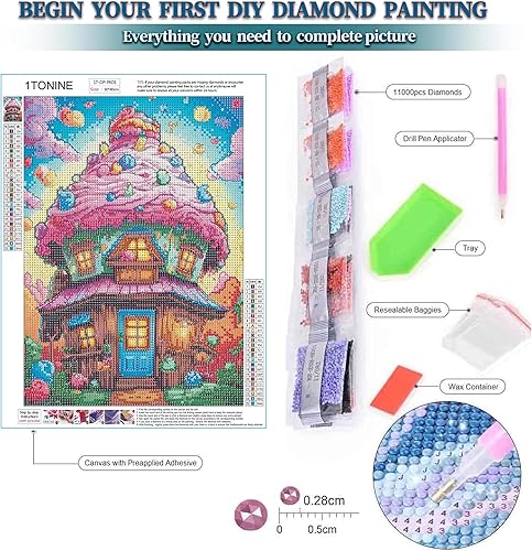 Miniatura 10 de Kits de pintura de diamantes 5D para adultos, kit de arte de diamantes de flor de búho de fantasía para adultos, kits de arte de gemas de diamantes