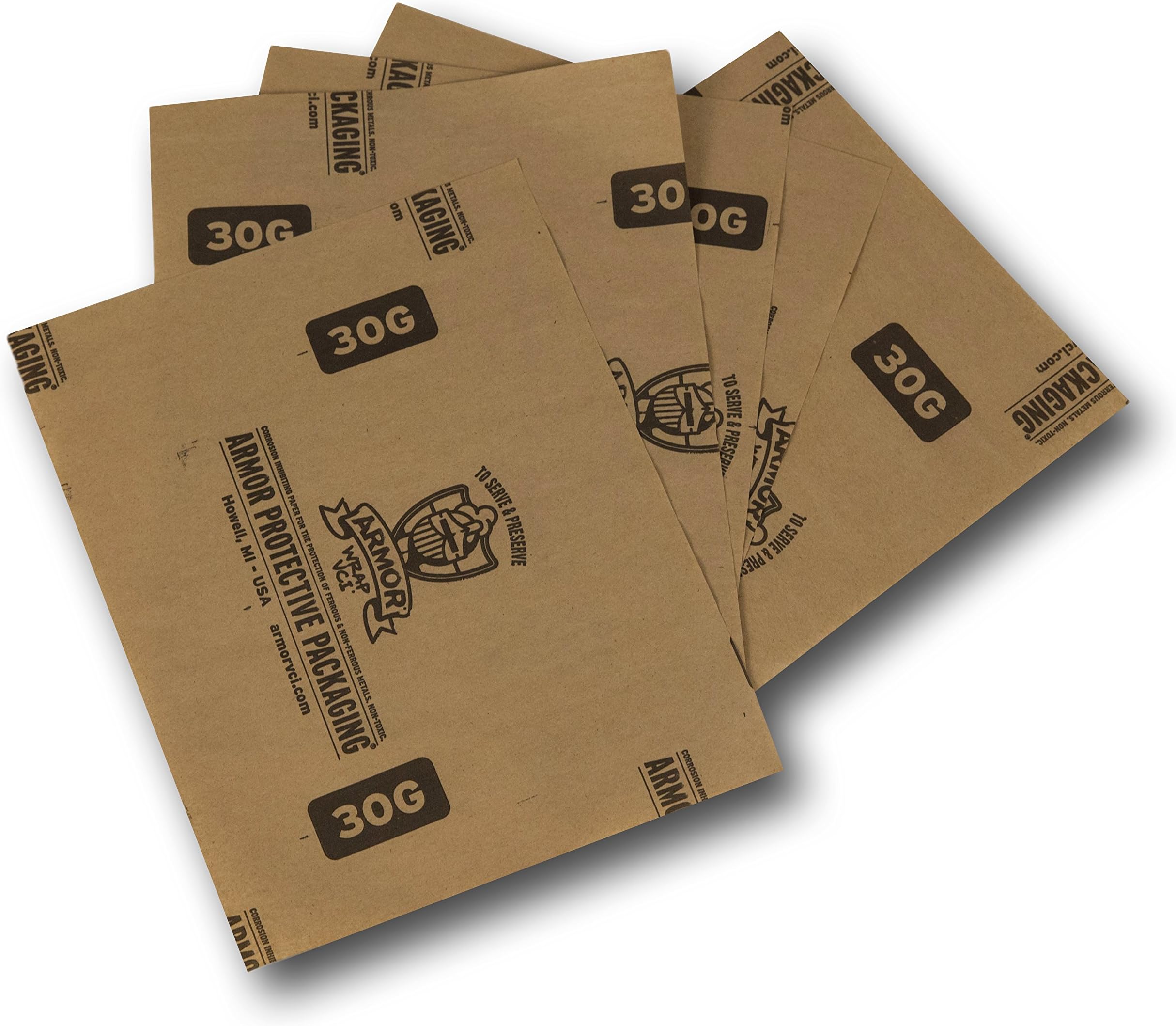 Armor Protective Packaging A30G0909 VCI Paper Prevents Rust, Corrosion On Ferrous and Non-Ferrous Metal, 9" X 9" Sheet, Blue (Pack of 1000)