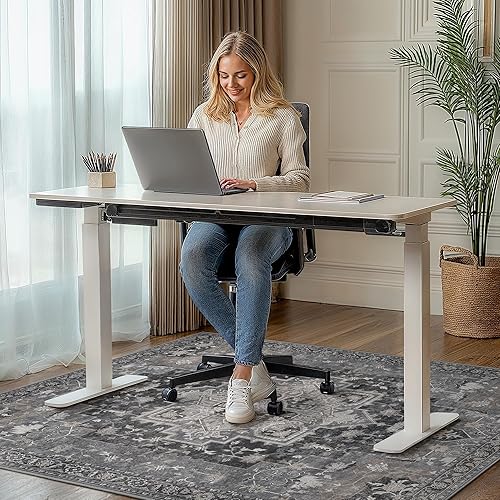 Miniatura 29 de Tapete para silla de oficina y suelo de azulejos de madera dura, para debajo del escritorio, de vinilo fino, lavable a máquina y antideslizante