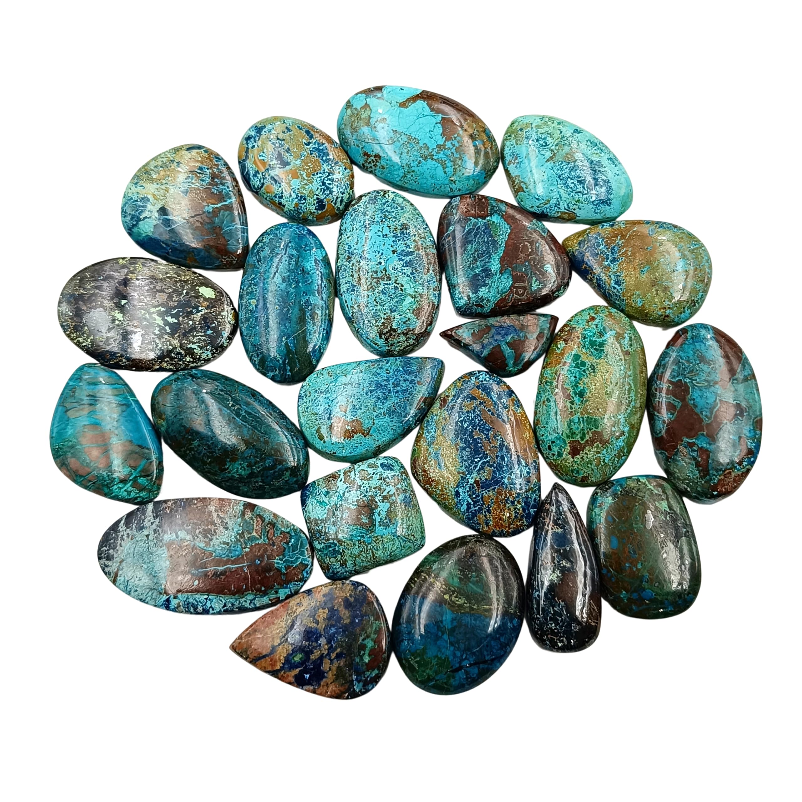 SGM SHOPSGM Shop™ Natural Shattuckite Cabochon Loose Gemstone Flat Back Mix A+ Quality For Jewelry Making, Crafts & DIY, Wedding Gift, Healing Chakra, Wire Wrapping Crystals-2 Pcs