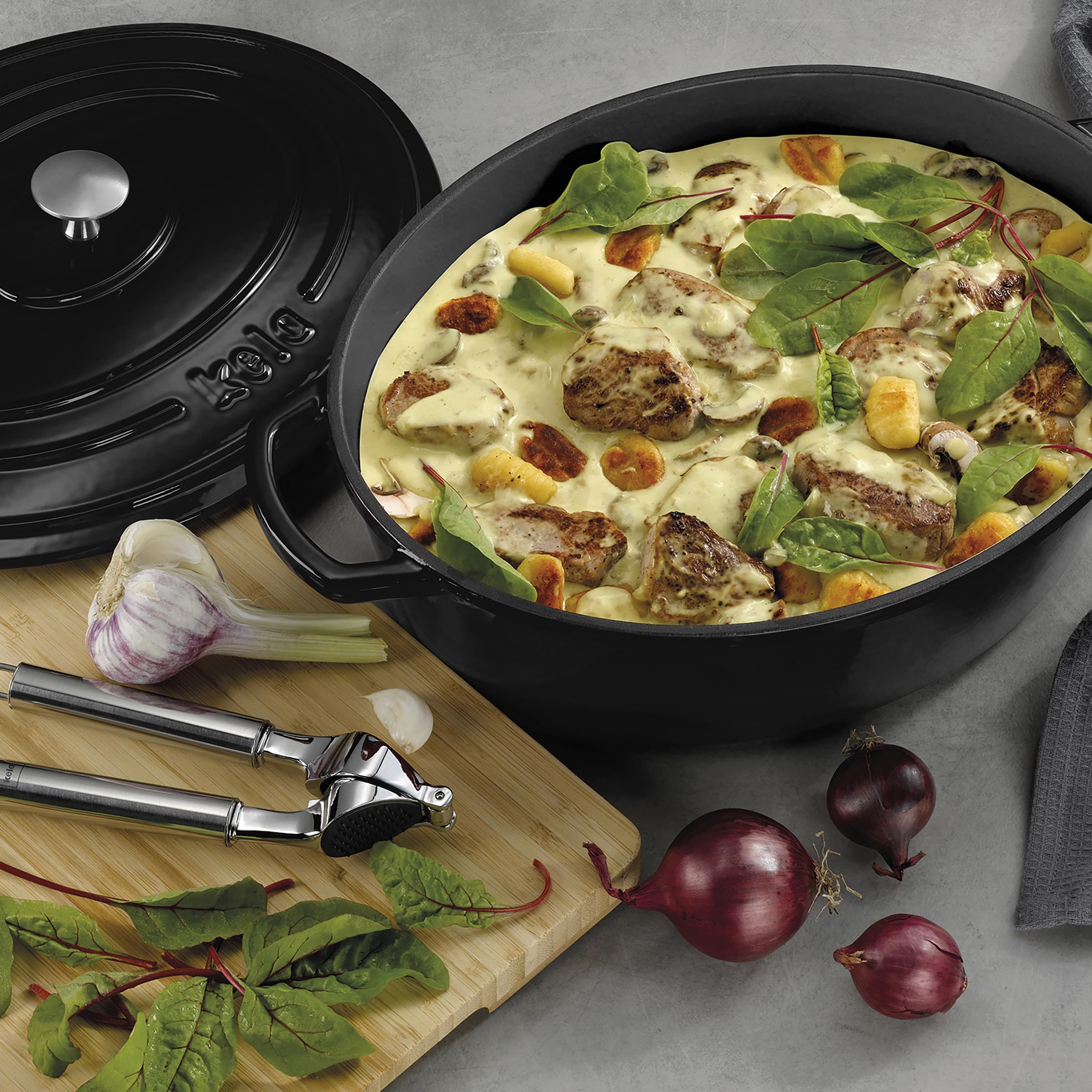 kela Torrefattore Ovale Calido Nero 6,5 Litri, 6.5 Litri, Cast Iron