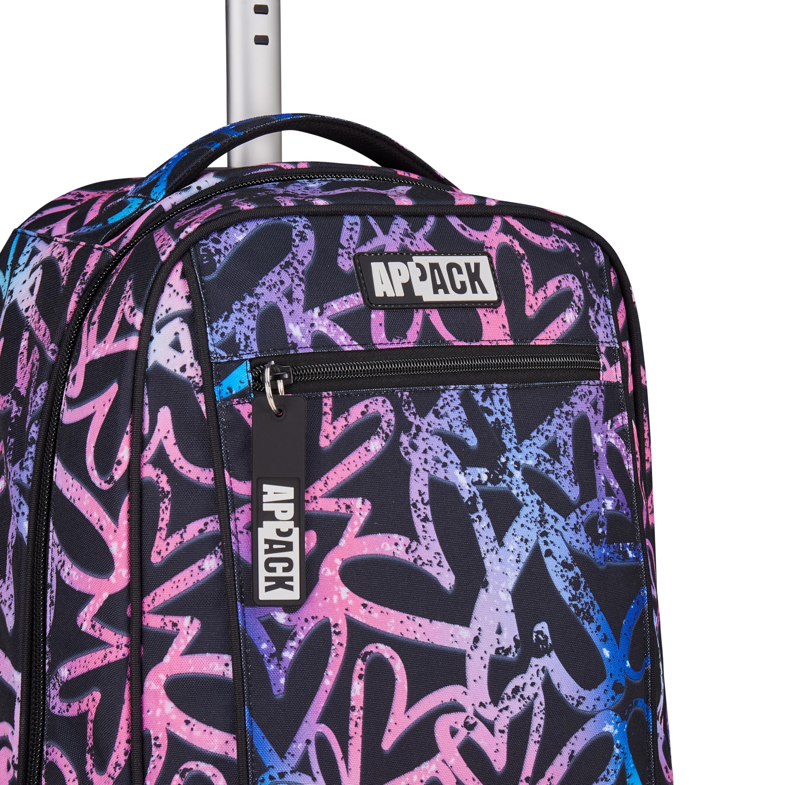 Appack Big Trolley, 35 L, Singola Barra Telescopica, Spallacci a scomparsa, Doppio uso, Tasca frontale, Scuola elementare, English Lavander, Bambine e Ragazze, rosa/blu