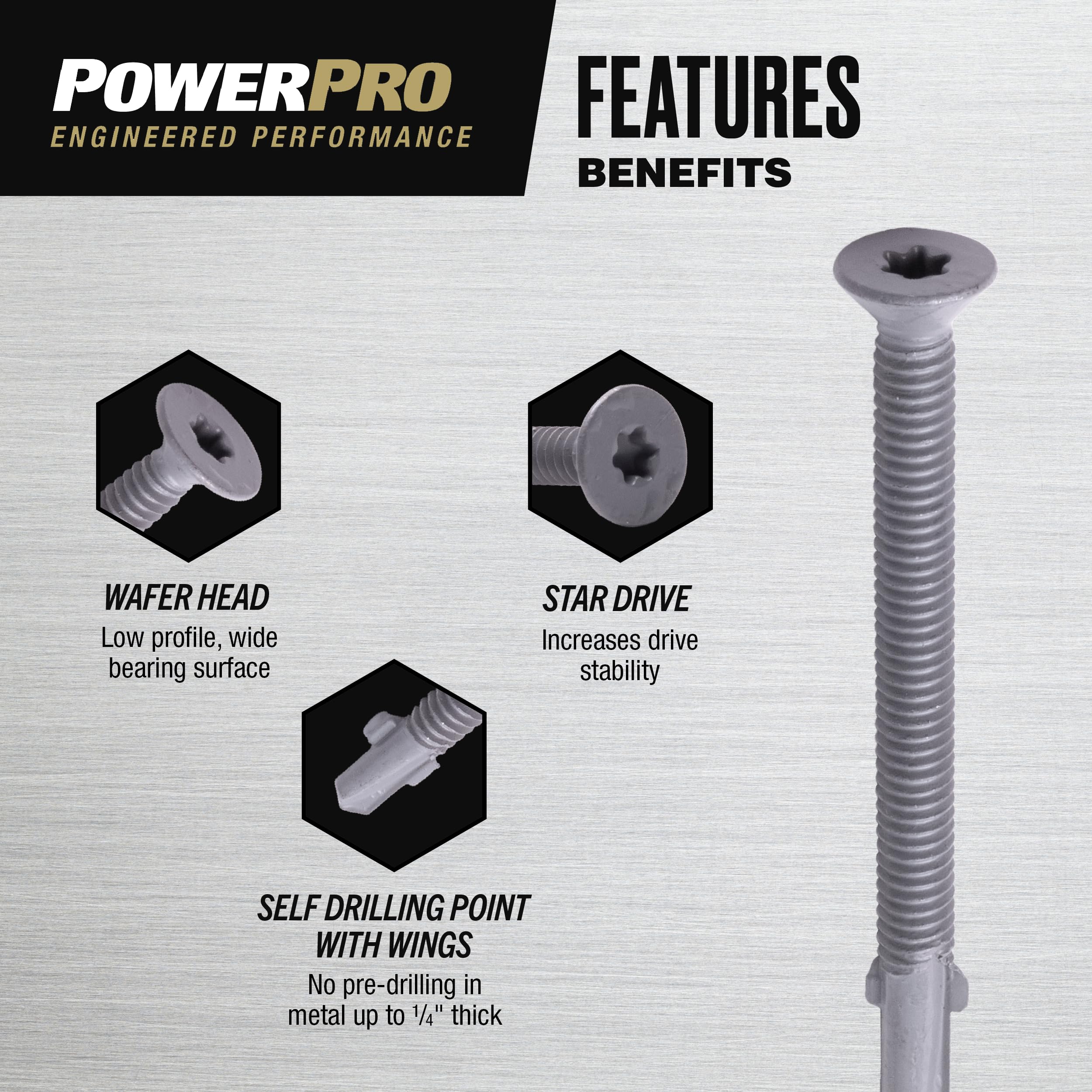 Amazon.com: Power Pro Premium Star Drive Wafer Sheet Metal Screws