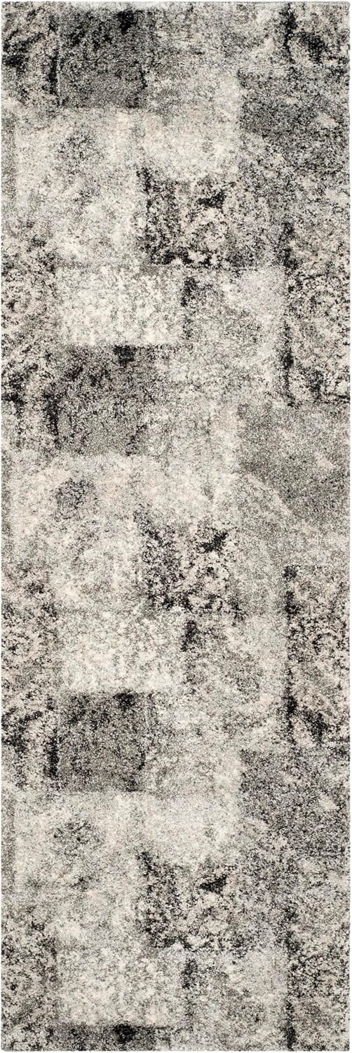 SAFAVIEH Retro Collection Runner Rug - 2'3" x 7', Cream & Grey, Modern Abstract Design, Non-Shedding & Easy Care, Ideal for High Traffic Areas in Living Room, Bedroom (RET2137-1180)