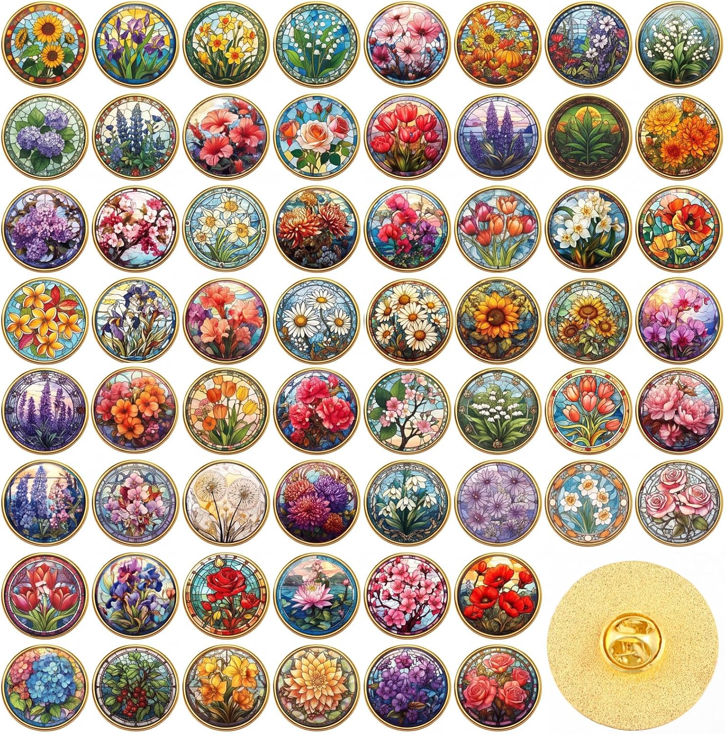 Landical Cute Enamel Pins Bulk Plant Flowers Jungle Animal Gothic Fall Spring Lapel Brooches Pin Jewelry Gift for Clothes Bags Hats Accessories