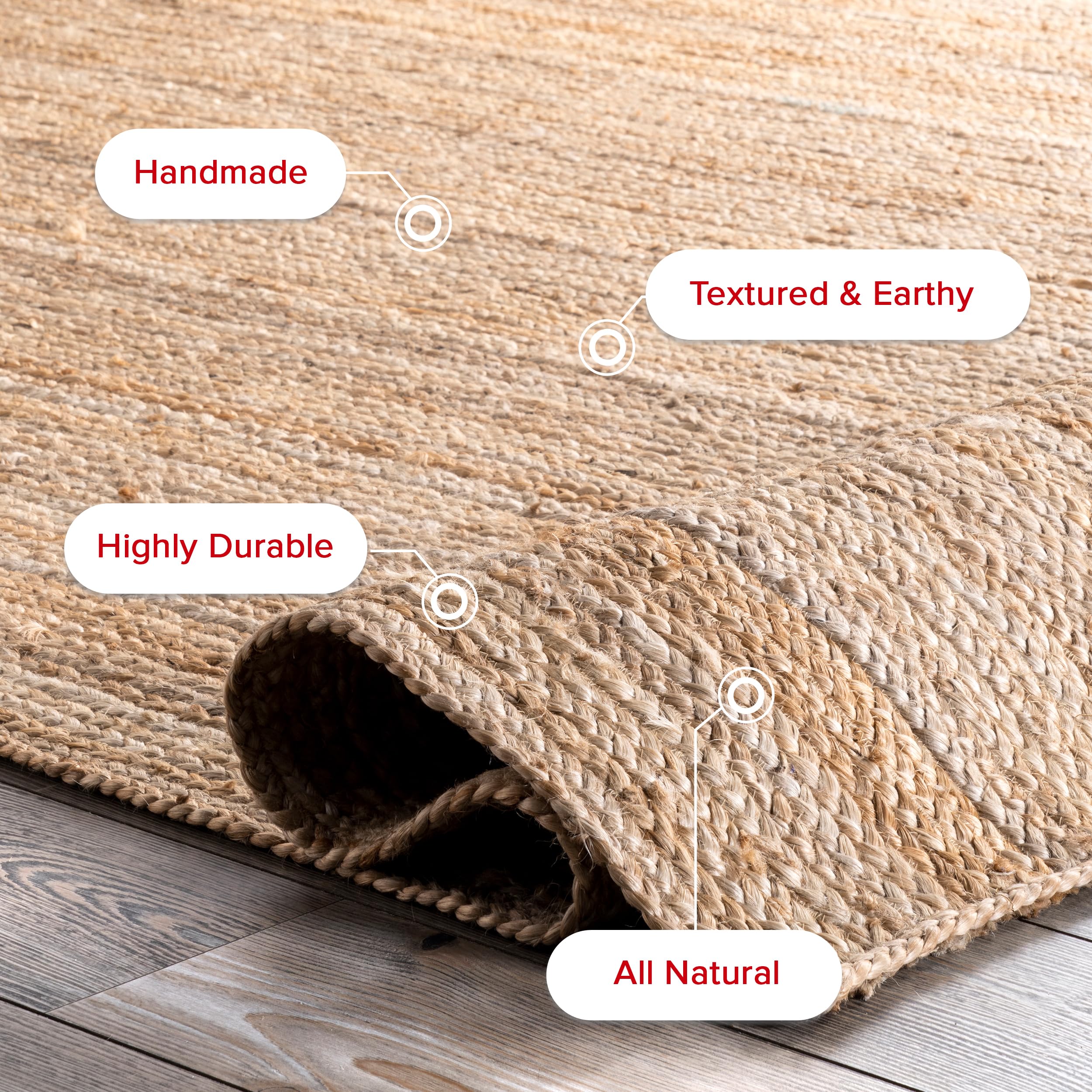 nuLOOM Rugs, Jute Natural, 240 x 300 cm : Amazon.de: Home & Kitchen