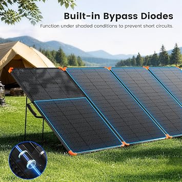 TWELSEAVAN 500W Portable Solar Panel, HPBC Cell for Outdoor RV Backup