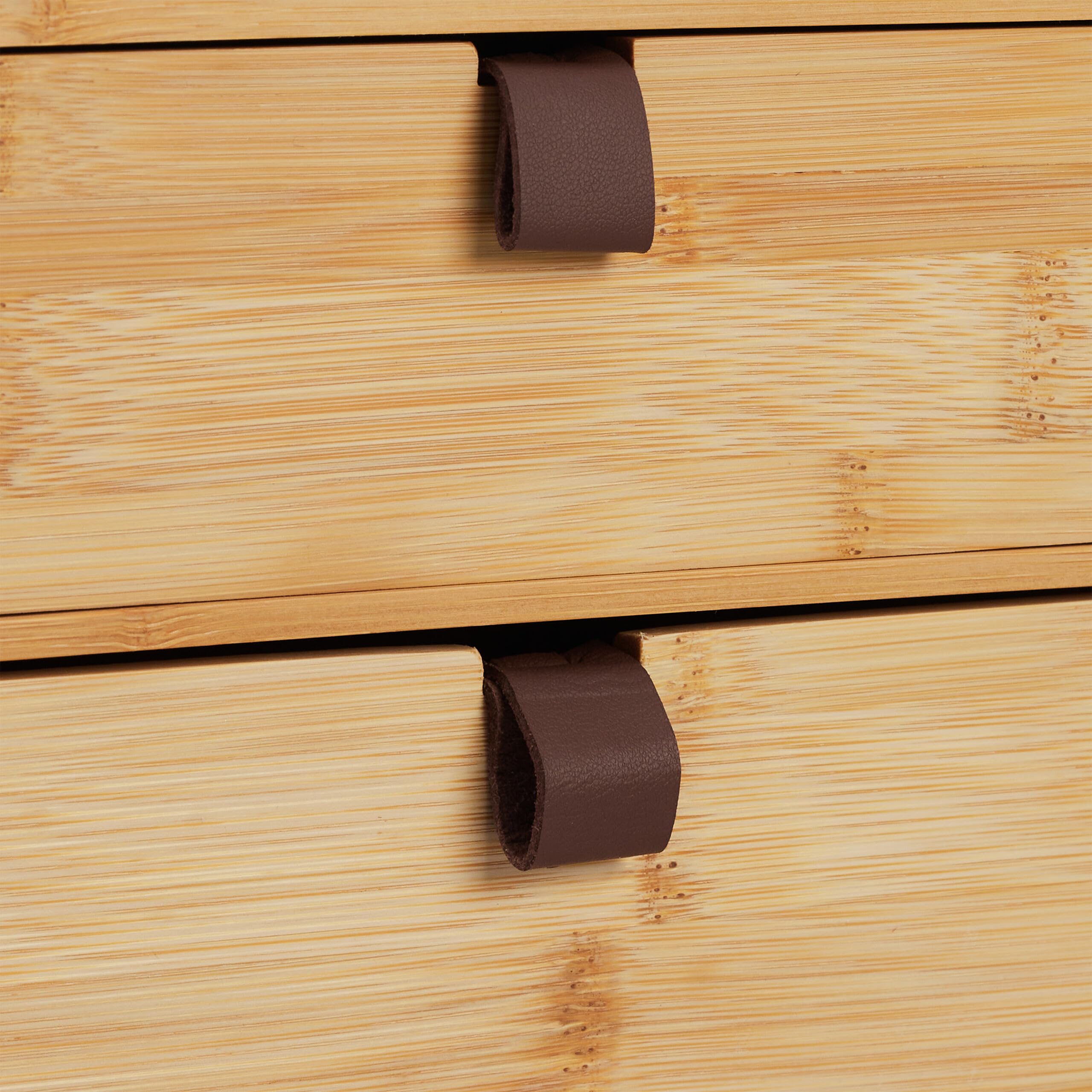 Relaxdays Organizer da Scrivania, Desk Portapenne da Ufficio con 2 Cassetti in bambù, HxLxP: 14,5 x 25 x 20 cm, Naturale