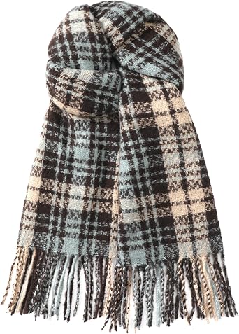 DOFOWORK Winter Scarf for Women - Womens Scarves for Cold Weather, Plaid Soft Tassel Wrap Blanket Scarf, 78.7"x24.8"