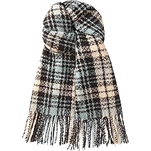 Winter Scarf for Women - Womens Scarves for Cold Weather, Plaid Soft Tassel Wrap Blanket Scarf, 78.7"x24.8"
