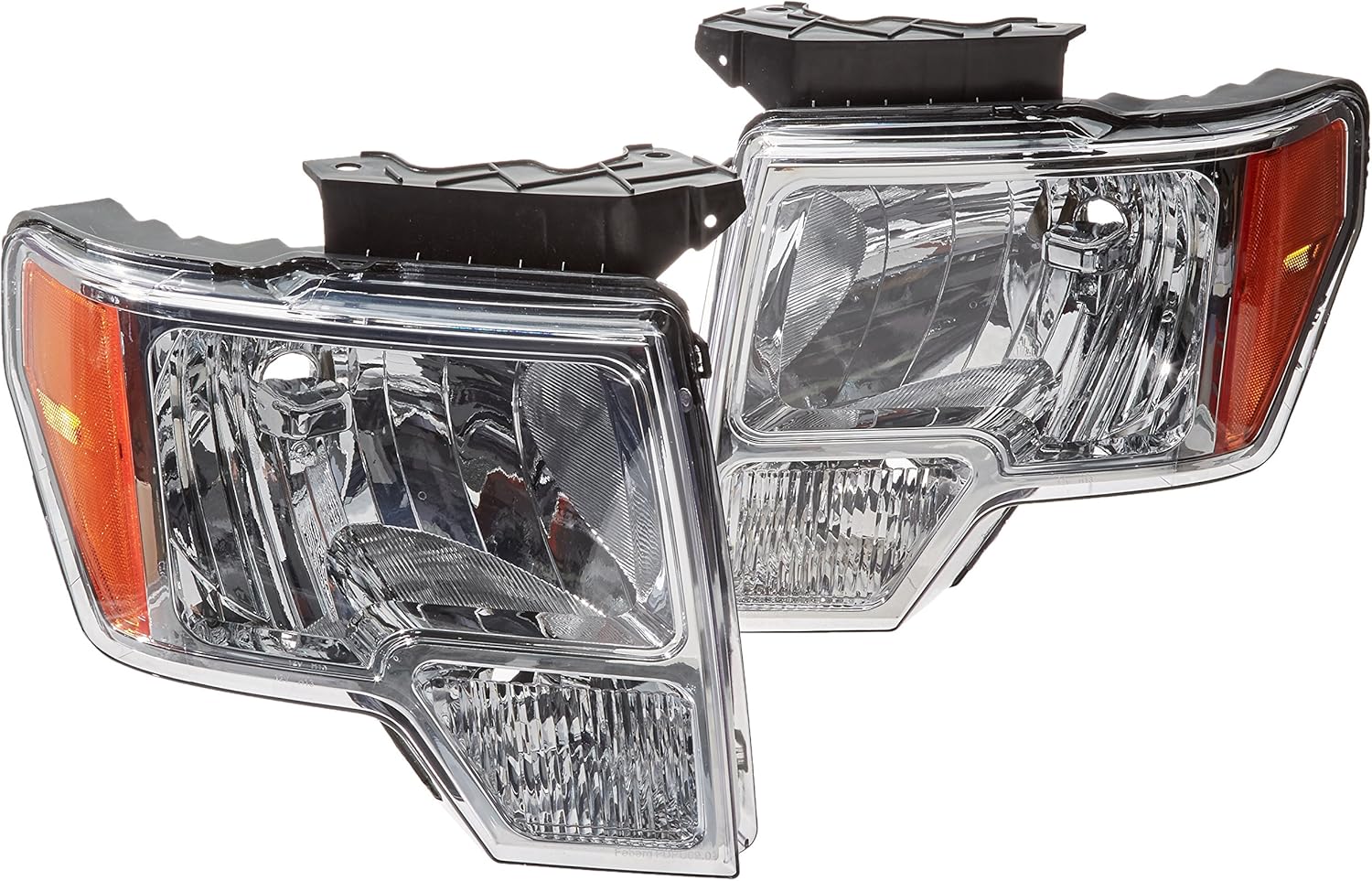 Chrome Housing Clear Lens Headlights Made For And Compatible With F150 Xlt Xl Svt Stx