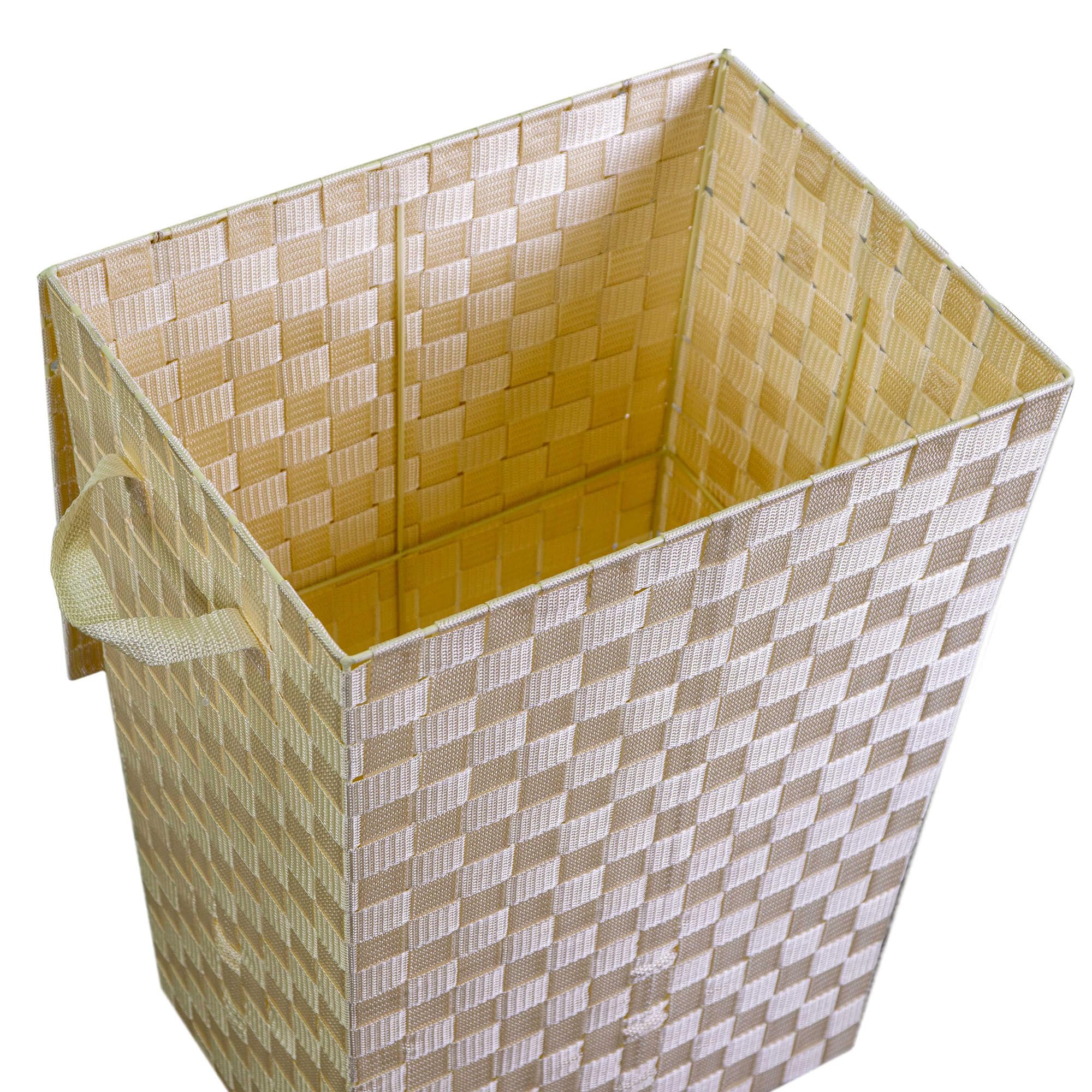 Cesto Portabiancheria in poliestere crema rettangolare cm 40x30xh53