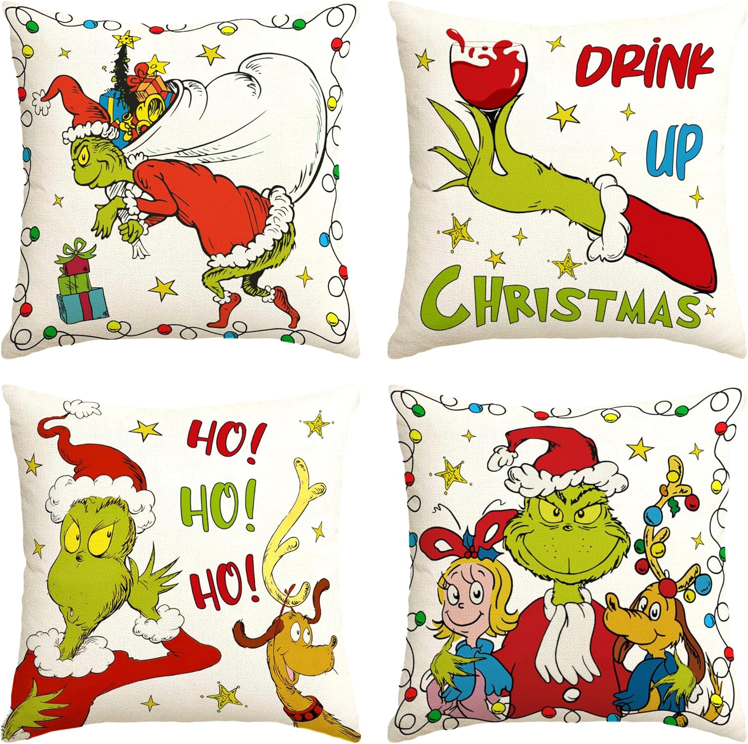 Christmas Pillow Covers 18x18 Navidad Throw Pillow Cases Winter Xmas Decor Merry Christmas Decorations for Home