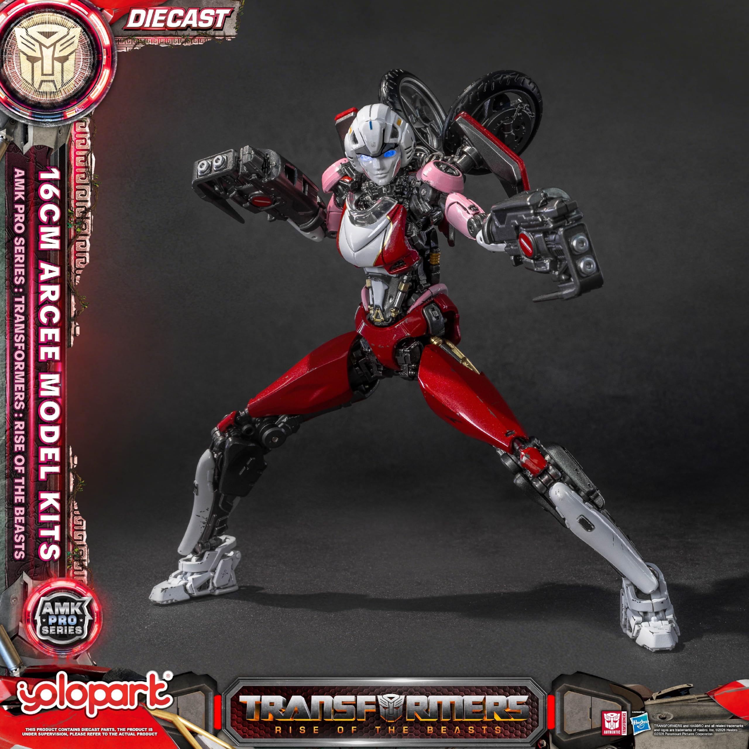 YOLOPARK Transformers Rise of The Beasts Acree - Figura de acción fundida, serie AMK PRO de 5.9 pulgadas, juguetes transformadores altamente articulados para edades de 15 años en adelante, sin