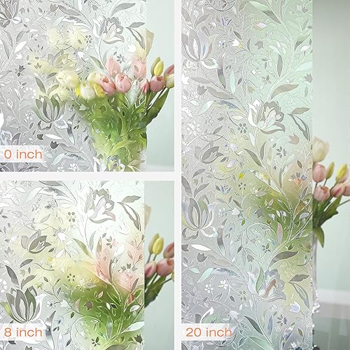 Miniatura 3 de Película de Ventana de Privacidad Hilaria, Ventana de Vinilo Tulipán, Adhesivos Estáticos de Vidrio Manchado, Decoraciones 3D para Ventanas de