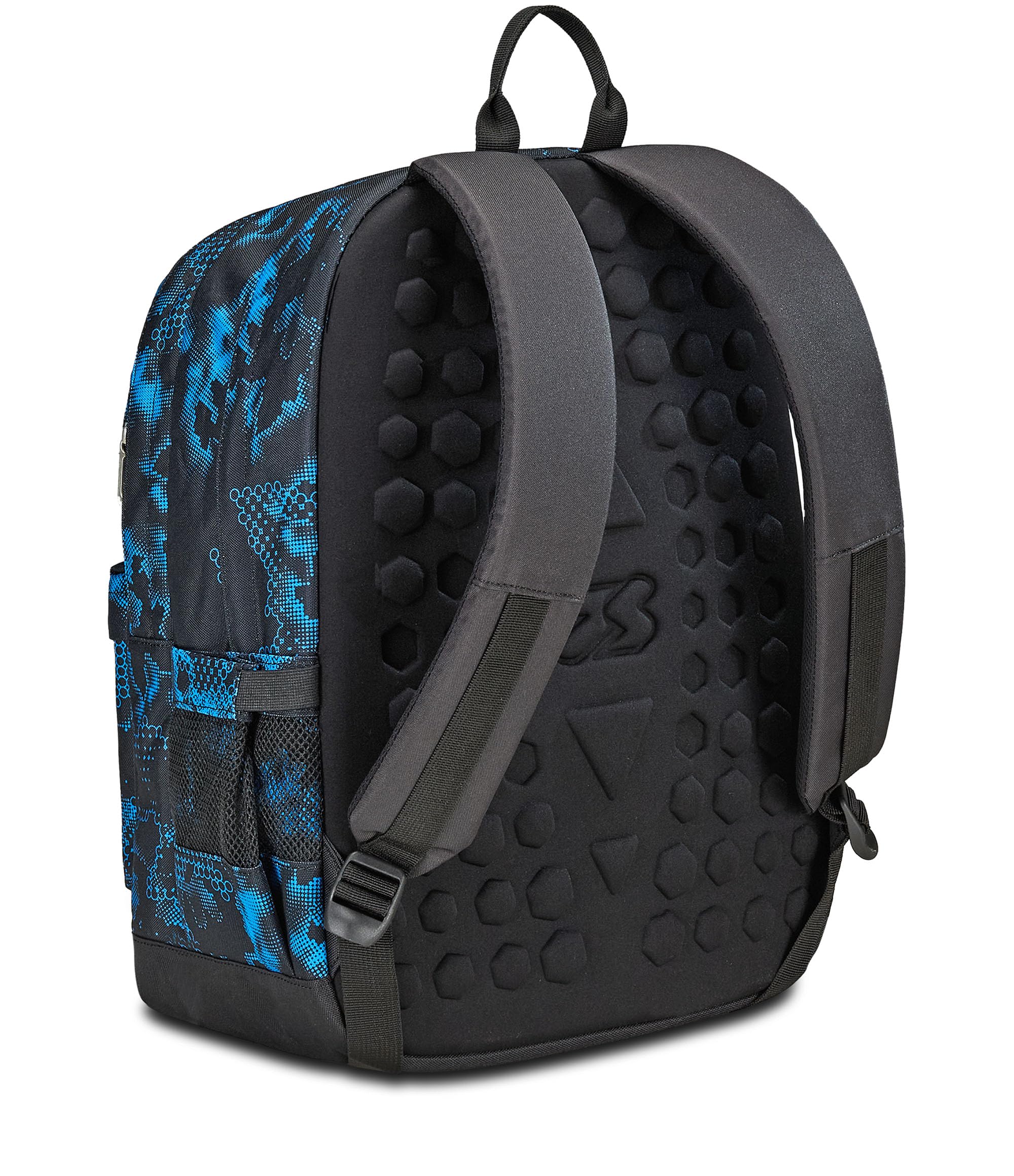 Seven Zaino Scuola Pro XXL Pockets The Double, Blu Nero, Zaino Doppio Scomparto Con Auricolari Earphones Wireless Led, Tasca Porta PC o Tablet e Tasca Porta Borraccia, Zaino Medie Superiori Ragazzo