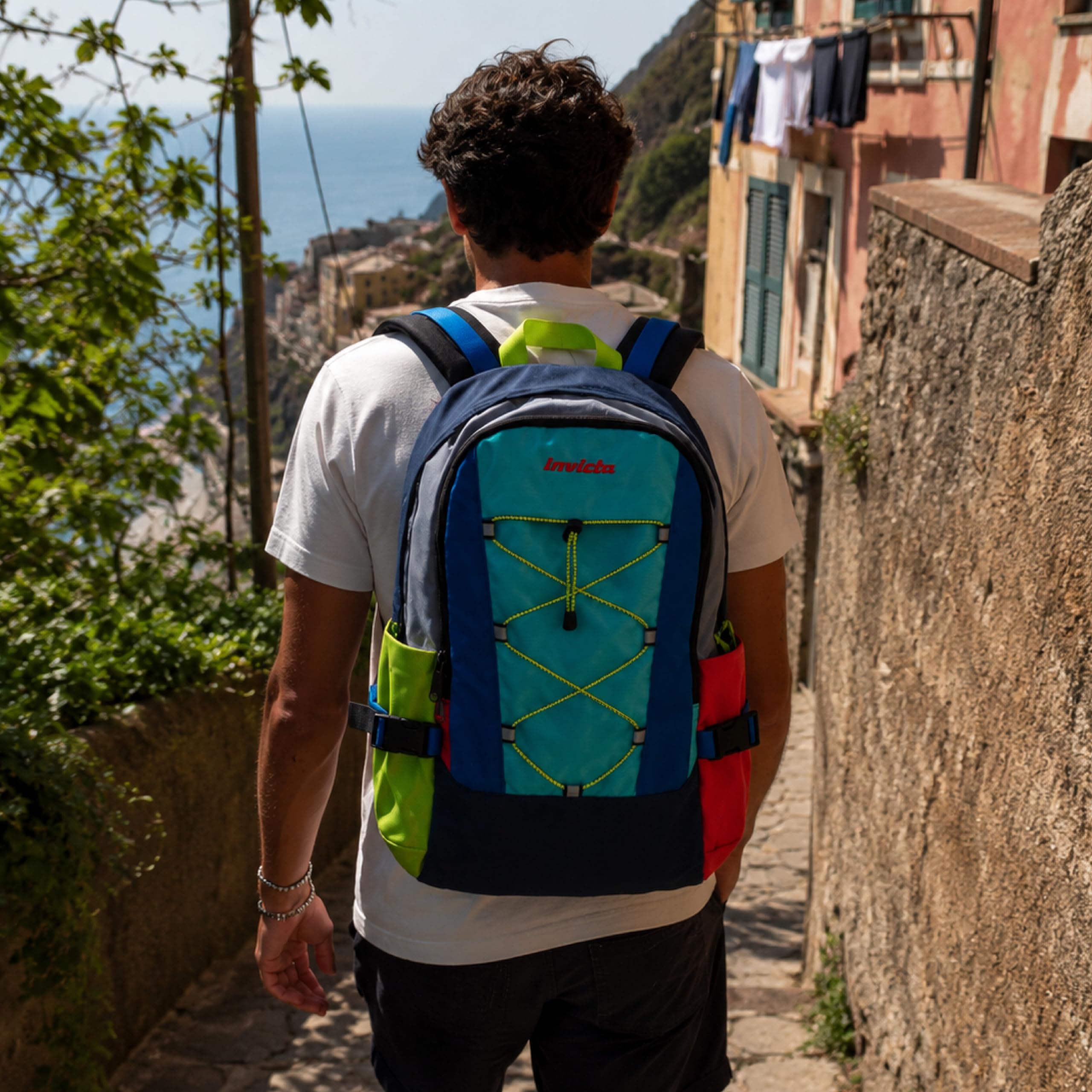 Invicta Act Plus Mochila Business 25L para Portátil 15,6", con Compartimento para Botella, Ideal para Trabajo, Universidad y Viajes, Unisex, Turquesa