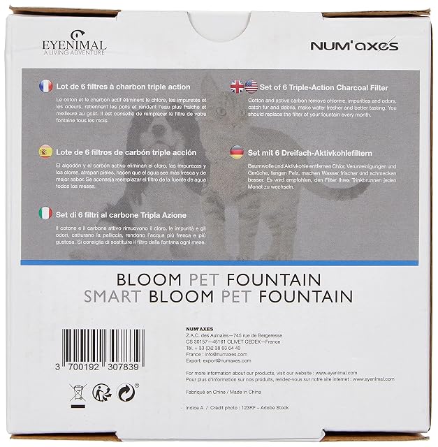 Foto 3 de 7 de Eyenimal NGFONACC011 Bloom Smart Bloom Pet Fountain Set of 6 Filtros, Talla Única
