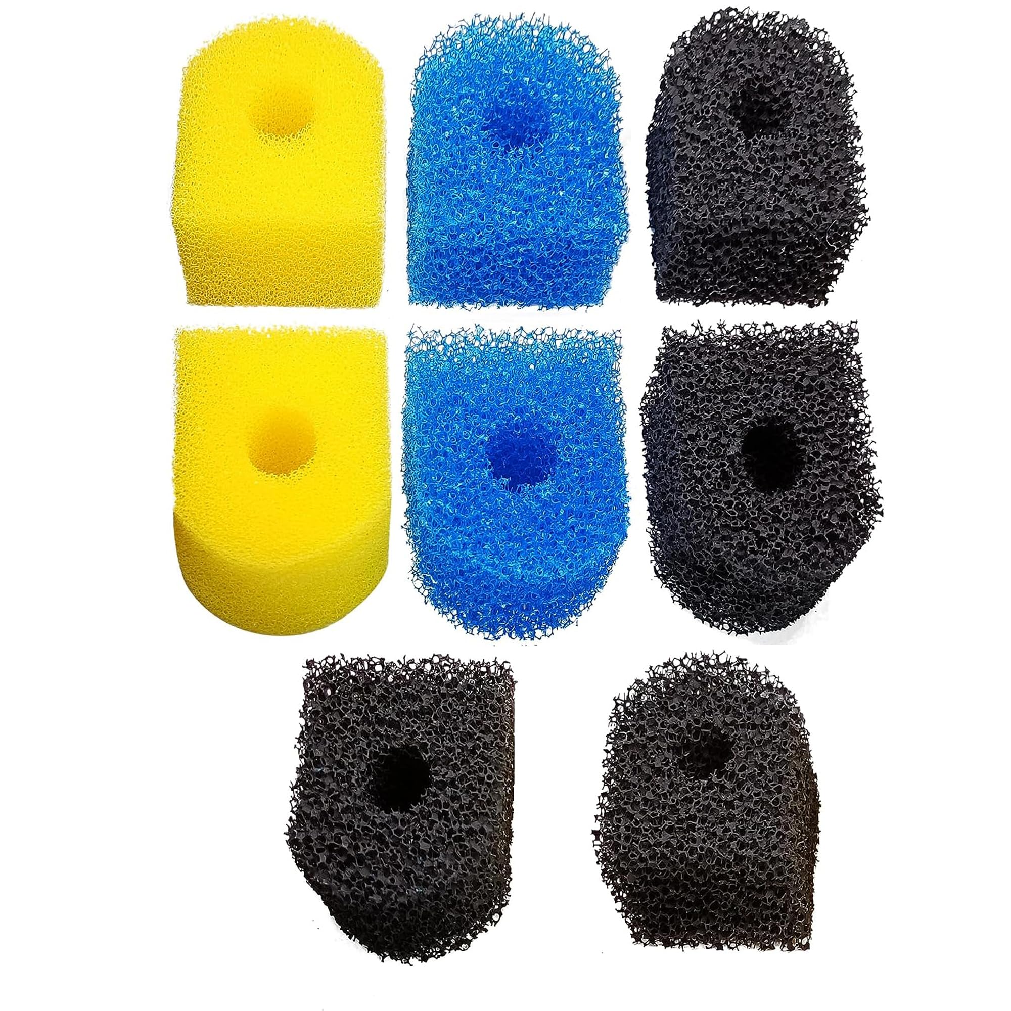 Qzbhct Aquarium Filter Replacement Sponge, Fish Tank Filter Replacement Parts, 3-Stage in-Tank Filter 130GPH 10-40 Gallon Fish Tanks (2 Coarse Sponge,