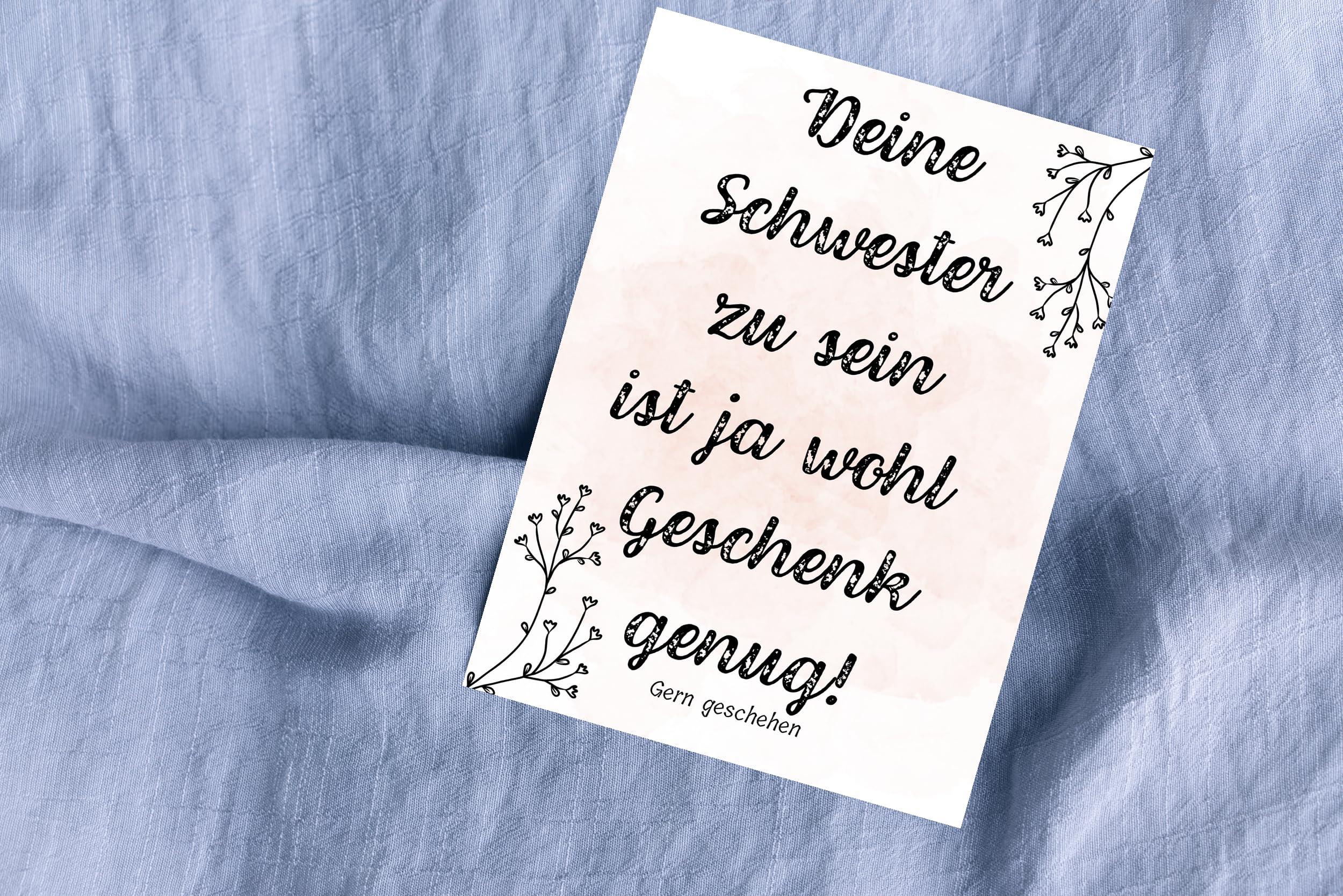 Lustige Geburtstagskarte Für Schwester – 13x18 Cm, Mit Umschlag, Freches Design, Leer Innen
