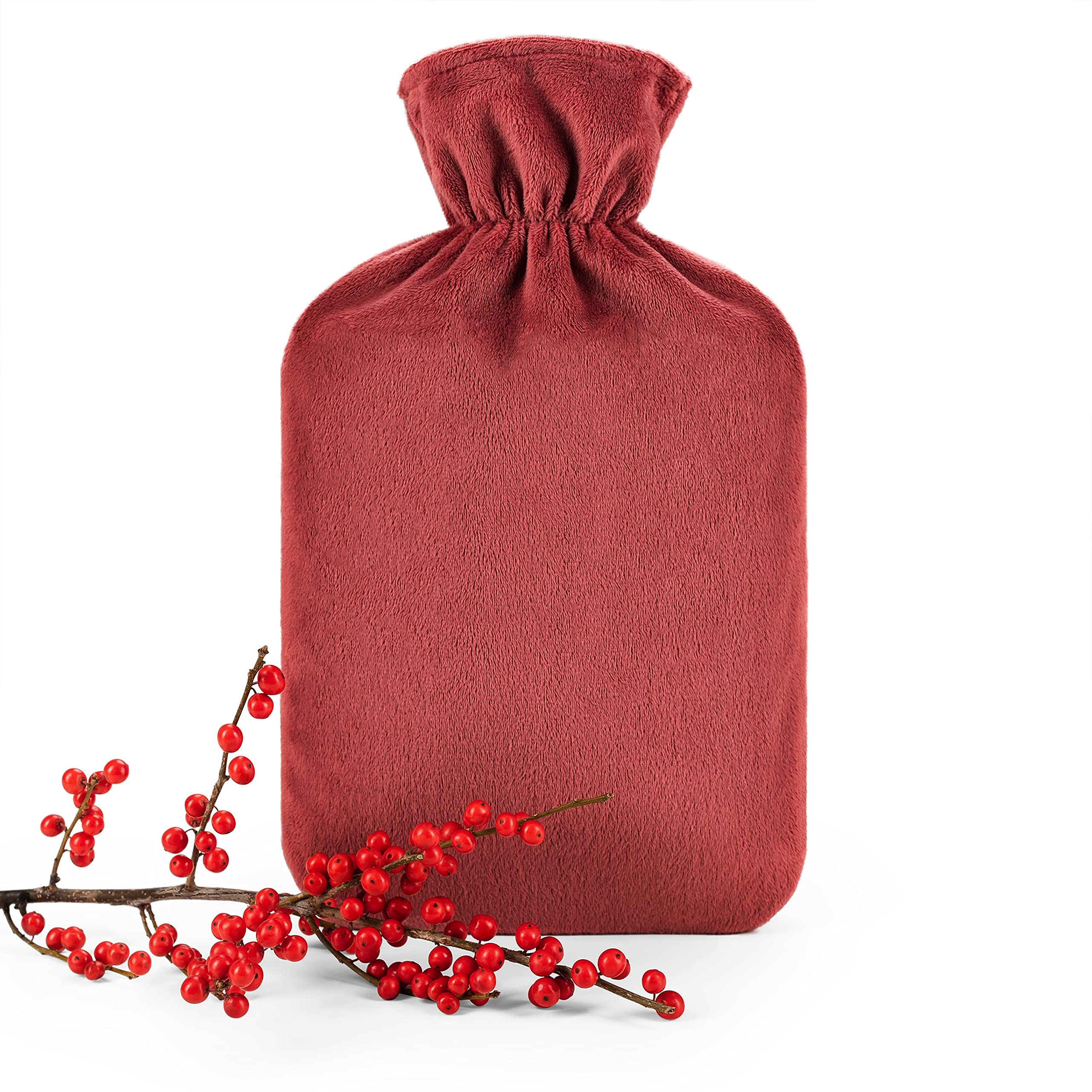 Sponsored Ad – Blumtal Hot Water Bottle with Super Soft Fleece Cover - Hot Water Bottle 1.8 Litre, Large Capacity, Dusty C...