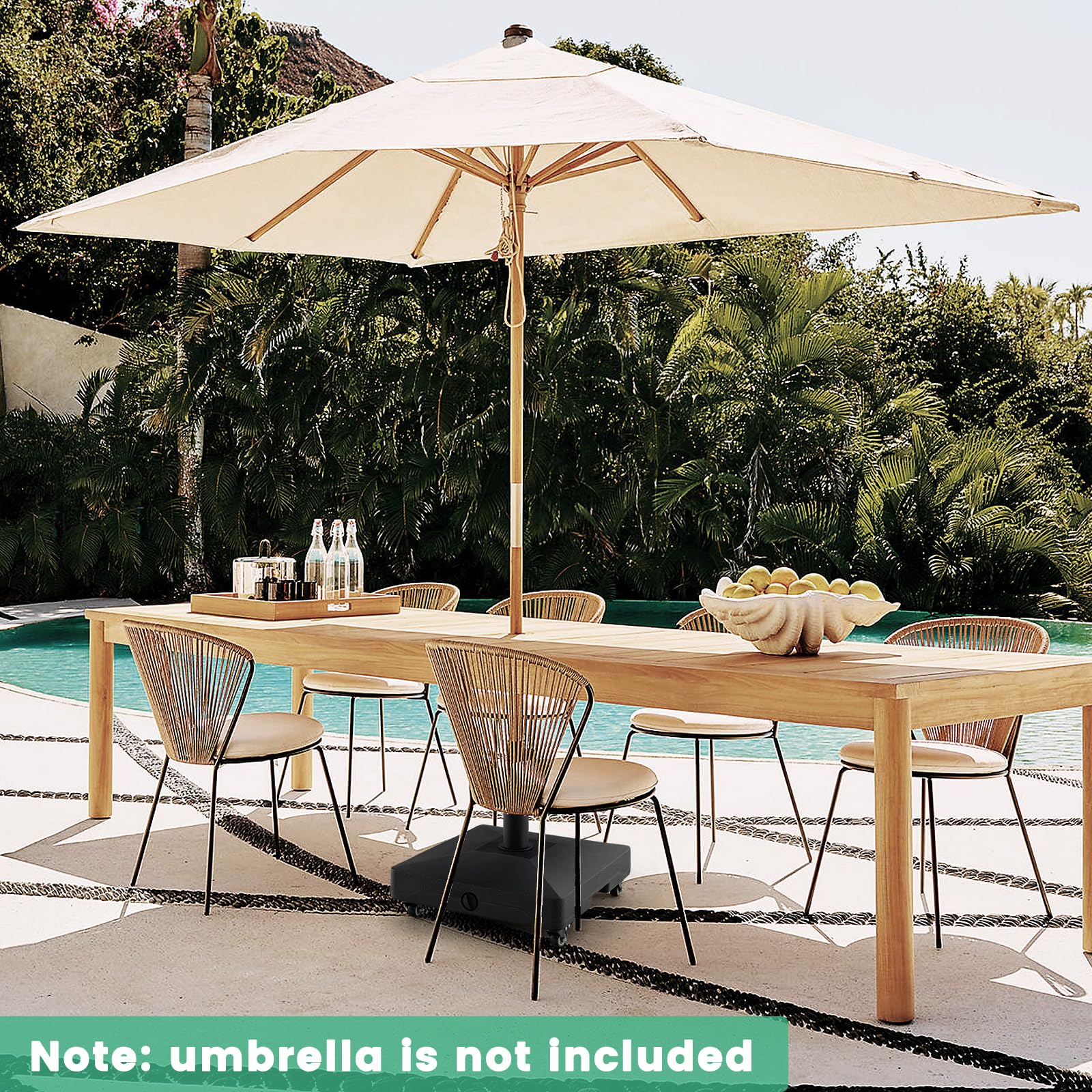 Outsunny parasolvoet, 15 kg, stevig, ideaal voor buitengebruik
